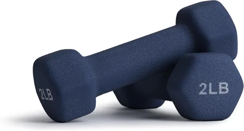 Miniatura 26 de Portzon Mancuernas de neopreno con agarre antideslizante para ejercicio de entrenamiento corporal total y tonificación muscular, compatible con 2