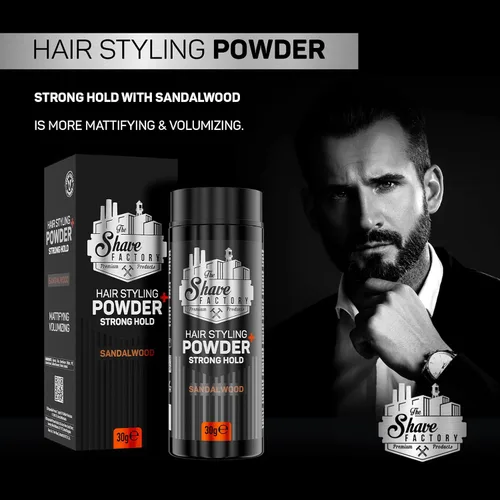 Miniatura 4 de the shave factory Polvo para peinar el cabello de sándalo, 1.05 oz (30 g) - 50% más Acabado mate, agarre fuerte, textura voluminizadora en polvo