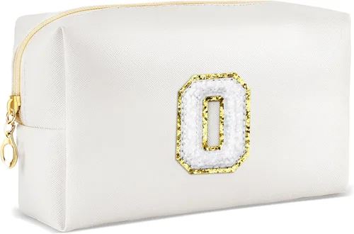 Miniatura 59 de URSKYTOUS Regalos para niñas, bolsa de maquillaje con inicial, bolsa de cosméticos personalizada con cremallera, bonita bolsa de aseo de viaje, Azul