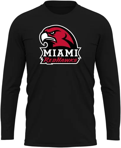 Miniatura 197 de Camisa deportiva de manga larga oficial de la NCAA Collegiate para hombre, colección negra con logotipo primario