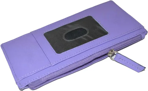 Miniatura 6 de Leatherboss - Funda para tarjetas todo en uno, cartera delgada con correa de protección para tarjetas, Púrpura, Cartera delgada