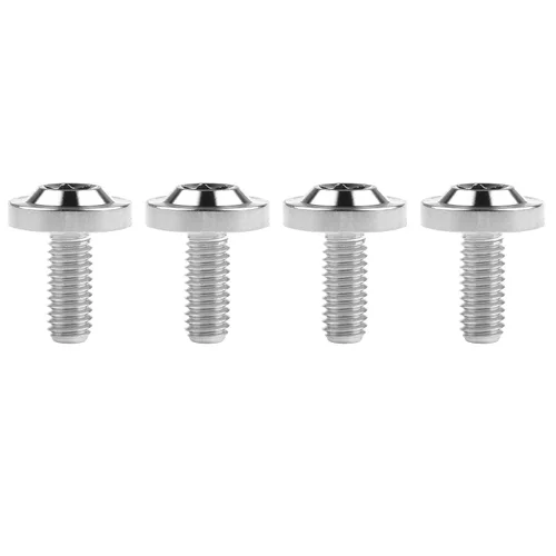 Miniatura 20 de Tornillos Torx T30 de titanio M6 10 15 20 0.984 in Torx T30 para bicicleta, motocicleta, automóvil, paquete de 4 (M6 x 0.394 in, plateado)