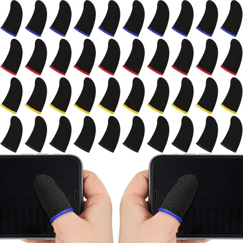 Jiuguva 120 fundas para dedos para videojuegos, antisudor, para control de juego, manga para pulgar, transpirables, guantes de juegos para pantalla