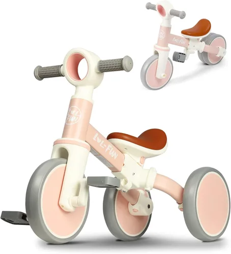 Miniatura 10 de LOL-FUN Triciclo para niños de 1 a 3 años, niños y niñas, juguete, bicicleta de equilibrio 4 en 1 para niños de 1 y 2 años, bicicleta para niños