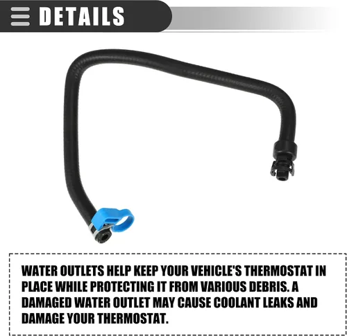 Miniatura 7 de Motoforti Salida de agua para carcasa del refrigerante del motor, manguera de refrigerante del motor, para Chevrolet Cruze 2011-2016, caucho ABS