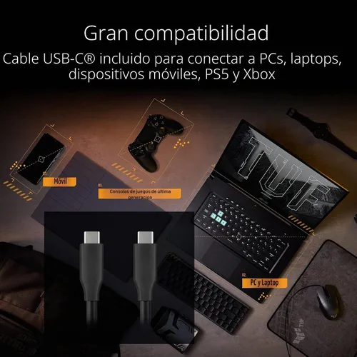 Miniatura 6 de ASUS TUF Gaming A1 - Carcasa externa M.2 NVMe SATA PCIe SSD - USB-C, M.2 Q-Latch para una fácil instalación, resistencia a las caídas, resistencia