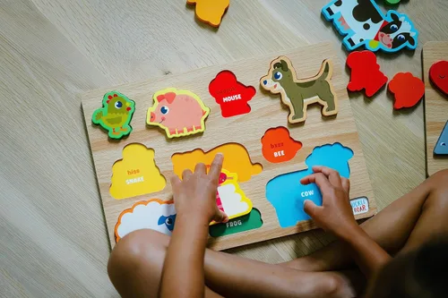 Miniatura 7 de Chuckle & Roar Rompecabezas de madera para niños pequeños, paquete de 2, 8 piezas y 10 piezas, a partir de 3 años, formas y animales, aprendizaje