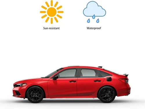 Miniatura 7 de CKE para Civic Sedán de 11ª Generación Compatible con Honda Civic 2026 2025 2024 2023 2022 Accesorios Exteriores Deportivos Moldura de Cubierta