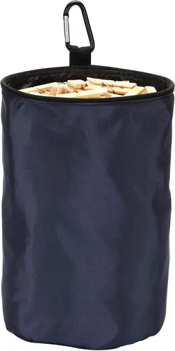 Pinzas para la ropa colgante, organizador de clavijas, bolsas de almacenamiento, a prueba de polvo (azul marino)