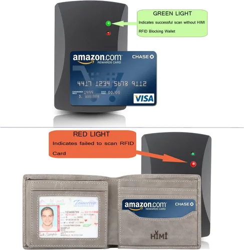 Miniatura 6 de Billetera para hombrecon RFID bloqueo plegable en 3, piel genuina, cartera con 2ventanas para identificación