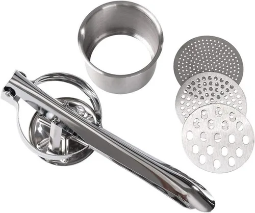 Miniatura 6 de Triturador de patatas de acero inoxidable, gran capacidad, 15 onzas, herramienta de cocina para papas, frutas, verduras y alimentos para bebés