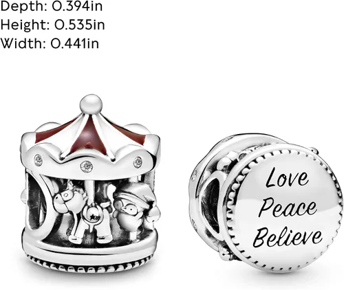 Miniatura 5 de PANDORA Jewelry Christmas Carousel Cubic Zirconia Charm in Sterling Silver