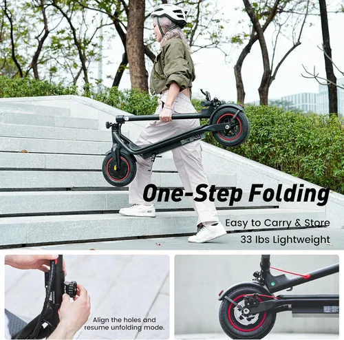 Miniatura 6 de Electric Scooter, 28/22 Miles Range, 28/23 MPH Speed, 10" Tire, 1000/500W Powerful Motor, Disc Brake & Smart APP, with Lights, Portable Foldable