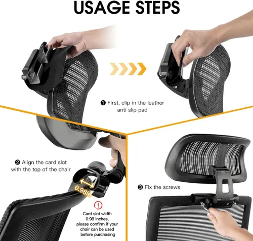 Miniatura 6 de El accesorio para reposacabezas de silla de oficina, puede ajustar la altura, la inclinación y la distancia entre ellos. El reposacabezas de malla