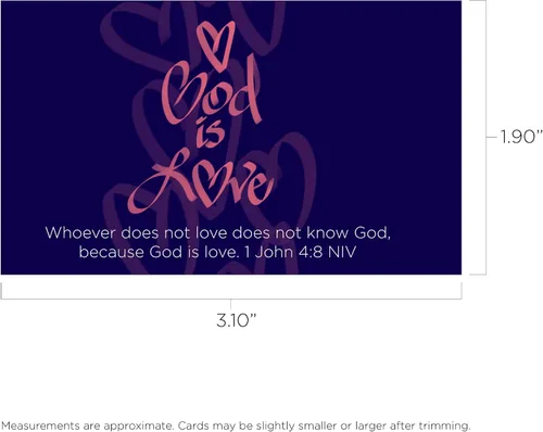 Miniatura 5 de God is Love, 1 Juan 4:8, paquete a granel de 25 tarjetas de afirmación cristiana de las Escrituras para niños, tarjetas de memoria bíblica