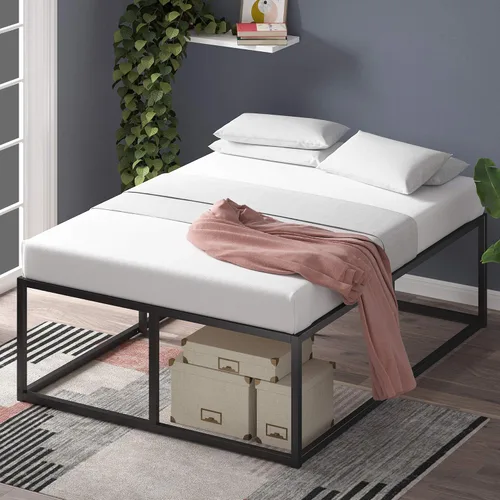 Miniatura 16 de Zinus Joseph - Marco de cama de plataforma de 10 pulgadas, soporte de listones de madera, no necesita somier, embalaje ecológico WonderBox(TM)
