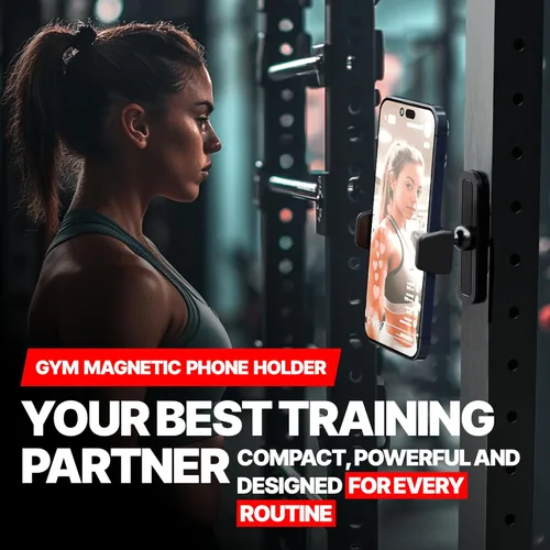 Miniatura 2 de BLAUBECK Soporte Magnético para Teléfono para Gimnasio – Material Esencial para Fanáticos del Gimnasio – Trípode Magnético para iPhone y Soporte
