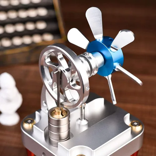 Miniatura 5 de Sunnytech Aire caliente Stirling Motor Modelo Ciencia Física Juguete Home Office Escritorio Decoración Kit M16-CF