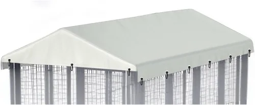 Miniatura 6 de Cubierta para perrera para perros al aire libre, 10 pies de ancho x 10 pies de largo, hecha de tela Oxford impermeable 600D, repuesto negro