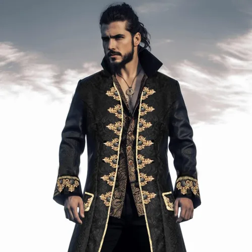 Miniatura 3 de Chaqueta steampunk vintage para hombre, estilo gótico, victoriano, uniforme de Halloween