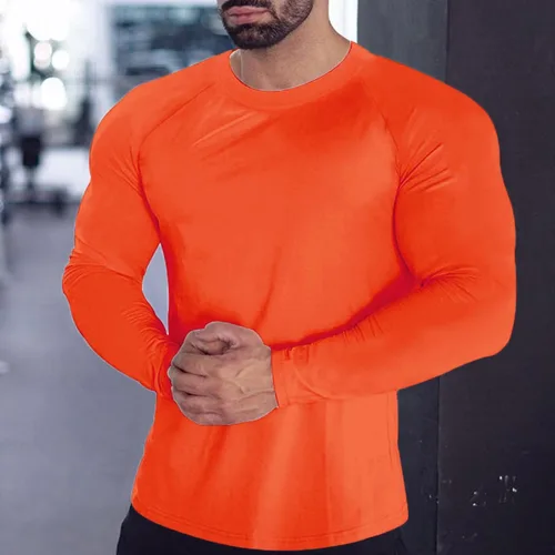 Miniatura 15 de Camisas de compresión atléticas de manga larga para hombre, capa base, camisa de entrenamiento atlético, camisas de compresión, camisetas deportivas