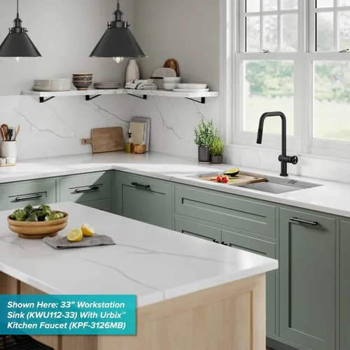 Miniatura 13 de KRAUS KWU111-23 Kore - Fregadero de cocina con estación de trabajo de 23 pulgadas, para empotrar, cuenco individual, de acero inoxidable calibre 16