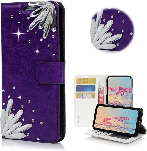 Miniatura 6 de Bling Wallet - Funda para teléfono compatible con OnePlus Nord N30 5G, elegante, diseño 3D hecho a mano de mariposa de danza, funda magnética