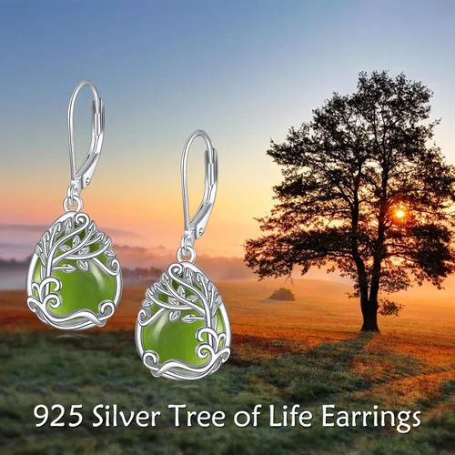 Miniatura 119 de Aretes colgantes con forma de lágrima de filigrana de piedra lunar de plata de ley 925 con cierre de palanca para mujer, regalos de joyería