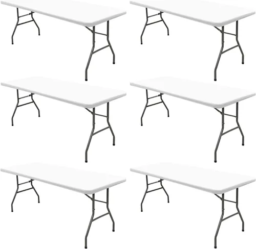 Miniatura 19 de Pack de 6 manteles de picnic elásticos ajustados para mesas rectangulares de 6 pies, impermeables, lavables, de spandex para patio, plegables