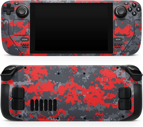 Miniatura 6 de Design Skinz - Compatible con Steam Deck - Calcomanía protectora de vinilo extraíble resistente a los arañazos - Patrón de piel de serpiente roja V3