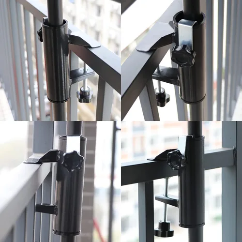 Miniatura 3 de weallbuy Soporte de abrazadera para sombrilla de patio al aire libre, soporte para sombrilla de terraza, soporte para sombrilla de patio para silla
