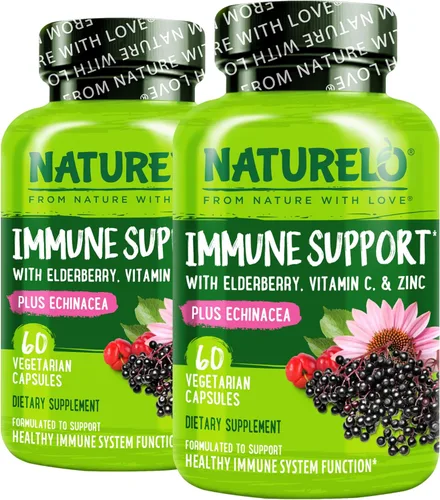 NATURELO Apoyo Inmunológico – Vitamina C, Saúco, Zinc, Equinácea – Refuerzo Natural de la Inmunidad con Antioxidante, Defensa Herbal y Mineral - 60