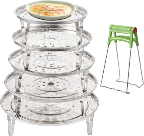 Yesland Estante de vapor de acero inoxidable 304 de 5 tamaños, estante para olla a presión y estante de refrigeración con patas desmontables,