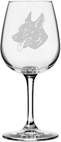 Miniatura 530 de Copa de vino de 12.75 onzas con diseño de perro grabado