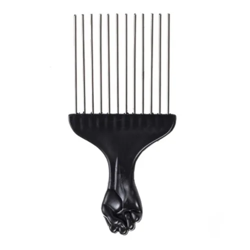 Púa de pelo de metal, peine afro, peine de peinado, peine de peinado, cepillo rizado para el cabello, tenedor de plástico, peine antiestático,