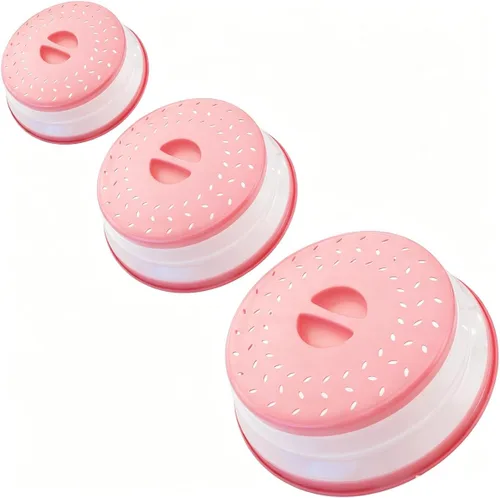Miniatura 22 de Cubierta plegable para salpicaduras de microondas, cubierta para platos de microondas con ventilación de vapor, silicona y plástico sin BPA