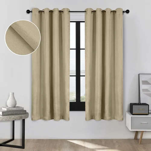 Miniatura 7 de Superior Linen Semi Blackout Curtains, Room Darkening, Bedroom, Drapes, Kitchen, Living Room Window Accents, Sun Blocking, Grommet Header, Classic