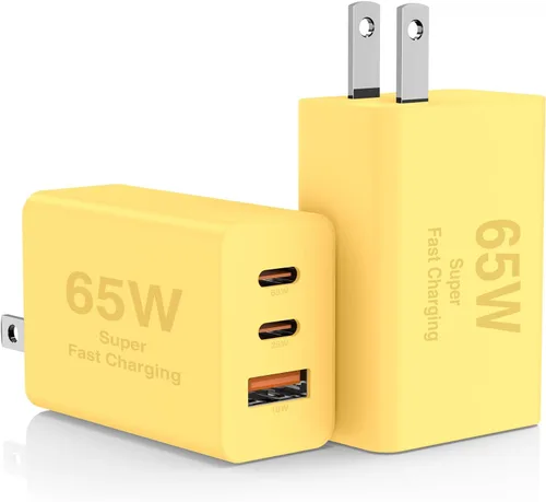 Miniatura 10 de Paquete de 2 bloques de cargador de pared USB C de 65 W, adaptador de carga USB C de 3 puertos de 100 W tipo C de carga súper rápida para MacBook