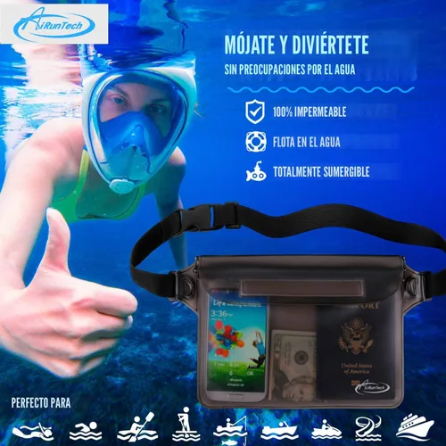 Miniatura 2 de AiRunTech Bolsa impermeable con correa para la cintura (paquete de 2) Accesorios de playa, la mejor manera de mantener tu teléfono y objetos