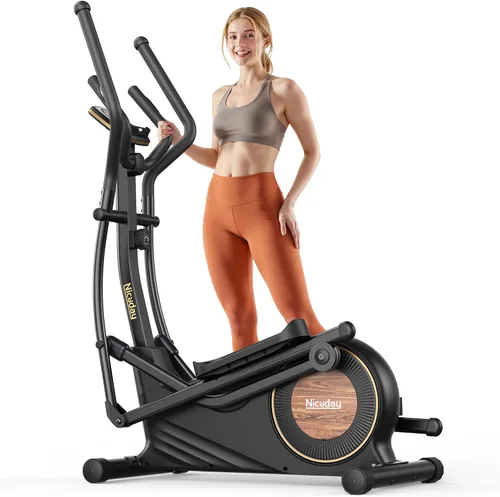 Miniatura 11 de Niceday Máquina elíptica de ejercicios, máquina elíptica para el hogar, entrenador elíptico magnético con zancada de 15.5 a 19 pulgadas, 16 niveles