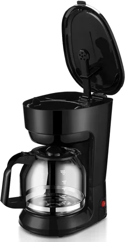 Miniatura 6 de LovingStar Cafetera de goteo de 12 tazas, apagado automático, control de temperatura, 1.8L, color negro