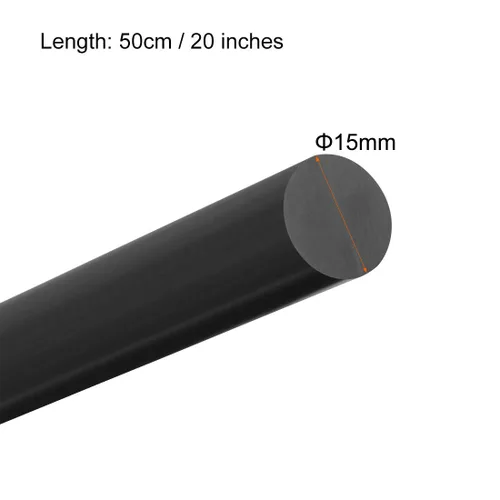 Miniatura 2 de uxcell Varilla redonda de plástico de 5/8 pulgadas de diámetro y 20 pulgadas de longitud negra (POM) Varillas de polioximetileno de ingeniería