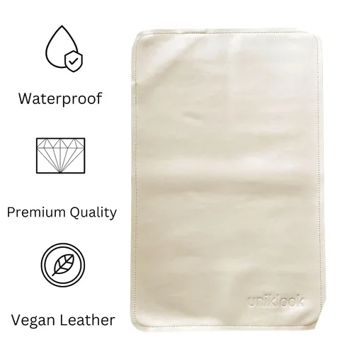 Miniatura 8 de UNIKLOOK Cambiador portátil de cuero - Cuero vegano - Cambiador de bebé de viaje - Estación de cambio de pañales portátil multiusos impermeable 14 x