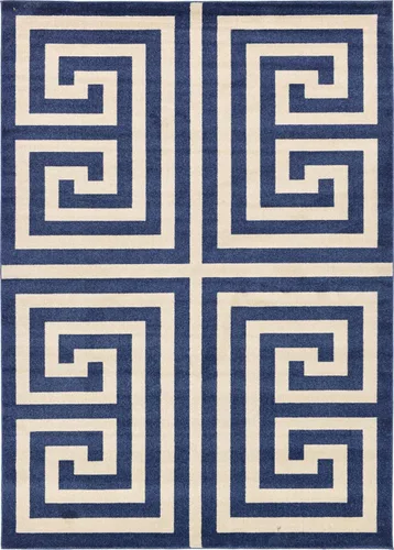 Miniatura 16 de Unique Loom Athens Collection - Alfombra clásica geométrica moderna con diseño de bordes, 3 pies 3 pulgadas x 5 pies 3 pulgadas, negro/beige