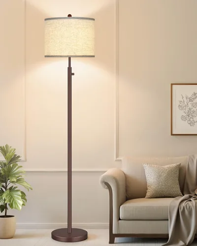 Miniatura 11 de 【Actualizado】Lámparas de pie doradas regulables para sala de estar, bombilla LED de 11 W incluida, lámpara de pie moderna con base de mármol, luz