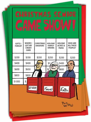 Miniatura 12 de NobleWorks 12 Divertidas Tarjetas de Felicitación de Navidad en Caja a Granel con Sobres de 5 x 7 Pulgadas (1 Diseño, 12 de Cada Una) Santa's Senior
