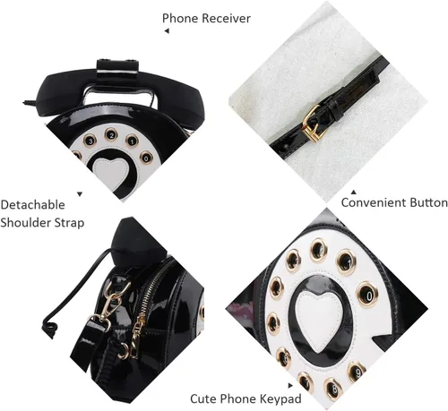 Miniatura 25 de Oweisong Divertido bolso de teléfono para mujer, bolso cruzado de hombro con asa superior para teléfono