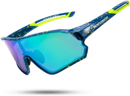 Miniatura 9 de ROCKBROS - Lentes de sol de ciclismo para mujeres y hombres, polarizados, con protección ultravioleta Blanco azul