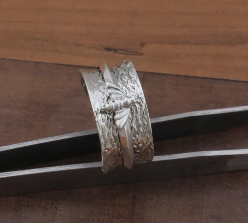 Miniatura 100 de Boho Spinner Ring, Mothers Day Gift, Silver 925 Women Ring, Sterling Silver 925 Ring, Fidget Spinner Ring,Women Silver Anxiety Ring