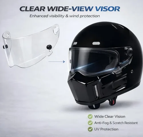 Miniatura 6 de CRG - Casco de motocross de cara completa para motocicleta de calle, de fibra de vidrio, certificado por DOT, casco de tamaño extra grande Negro